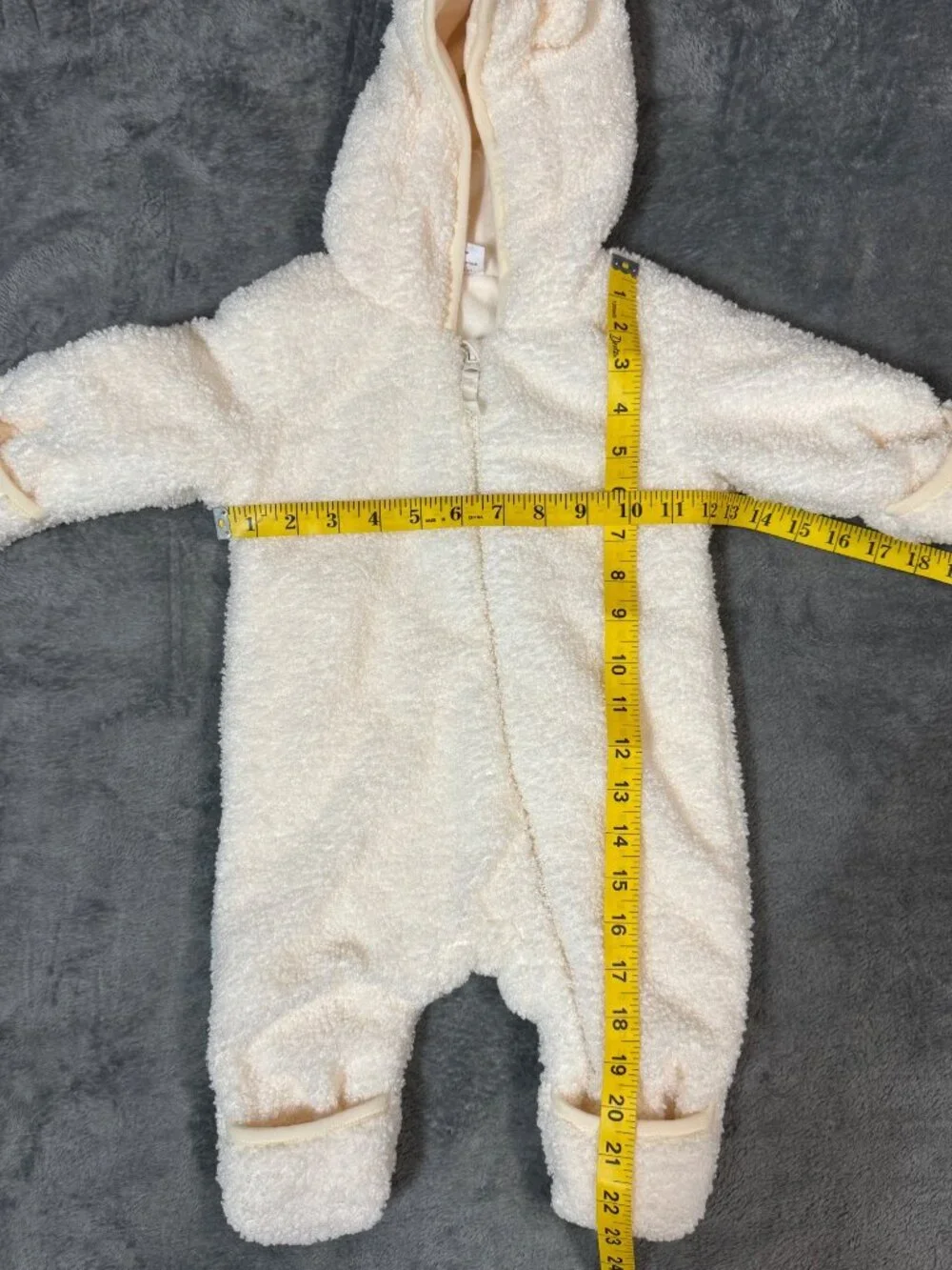 Wonder Nation Baby Cream Sherpa Bear Hooded Bunting 6–9 Months